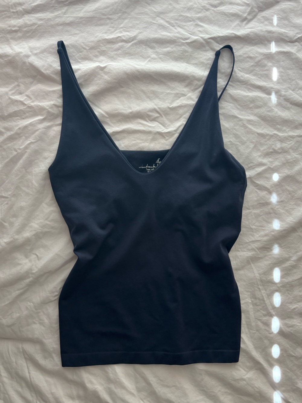 Free People Navy V-Neck Slim Tank Top